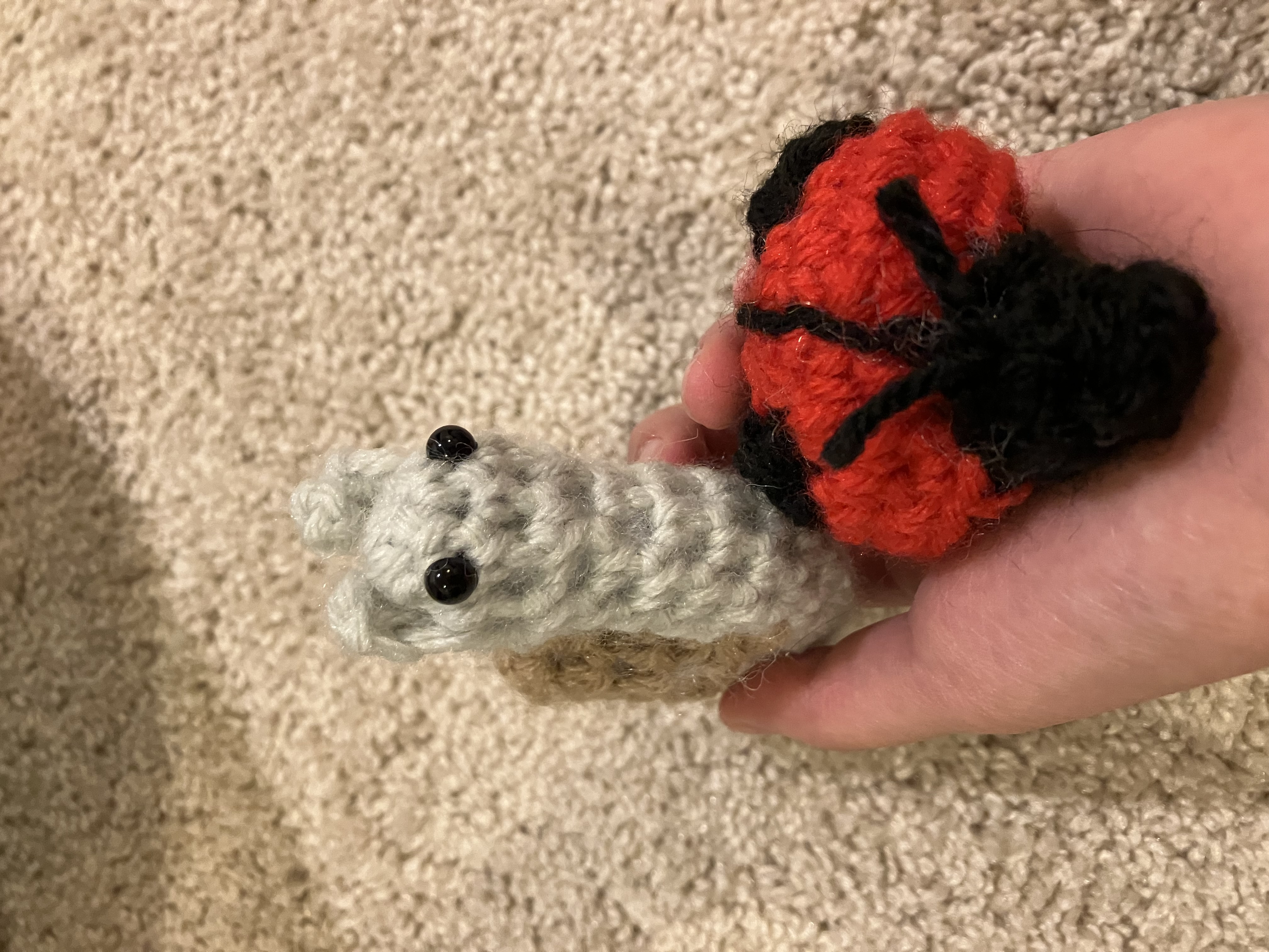 Crochet snail and ladybug